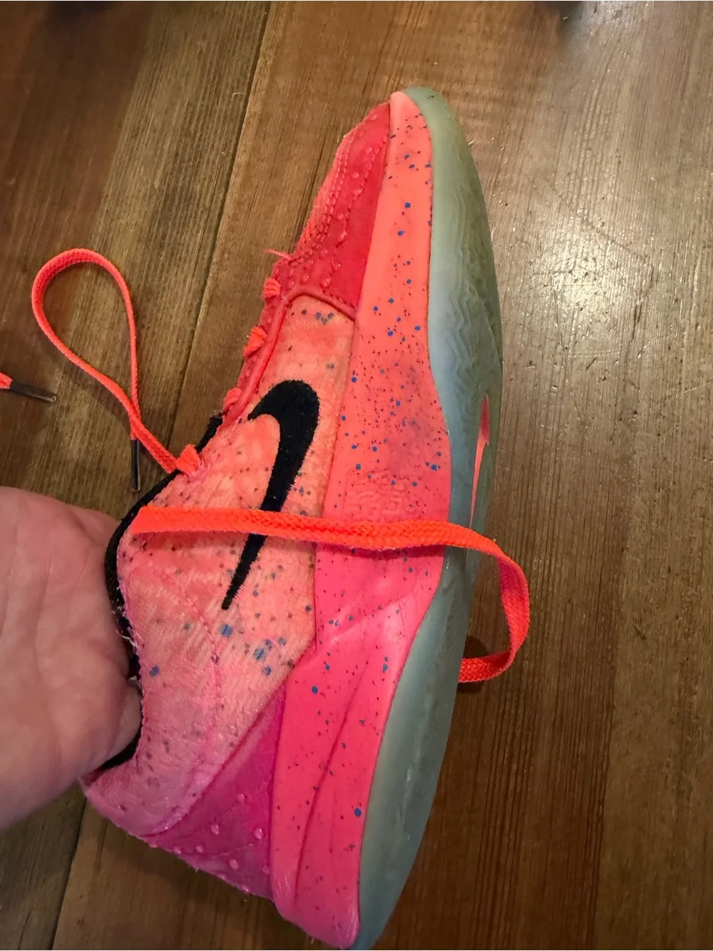 Nike Kids Neon Pink/Red Lace-Up Sneakers